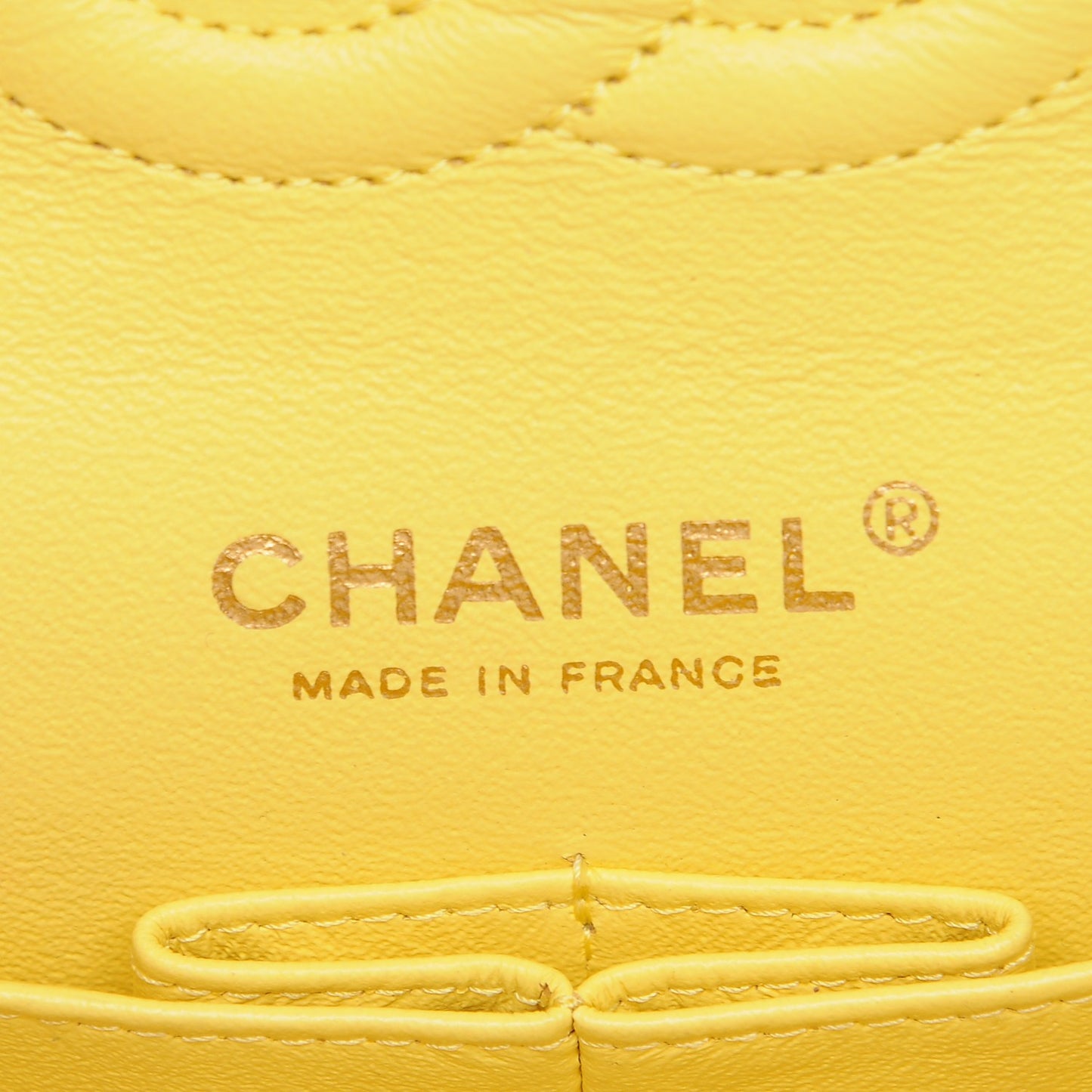 Lambskin Quilted Medium Double Flap Yellow