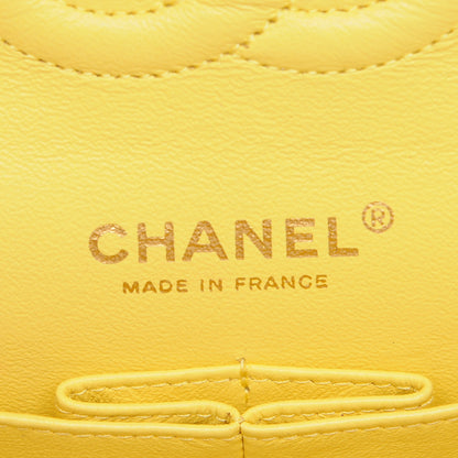Chanel Lambskin Quilted Medium Double Flap Yellow 5 of 8