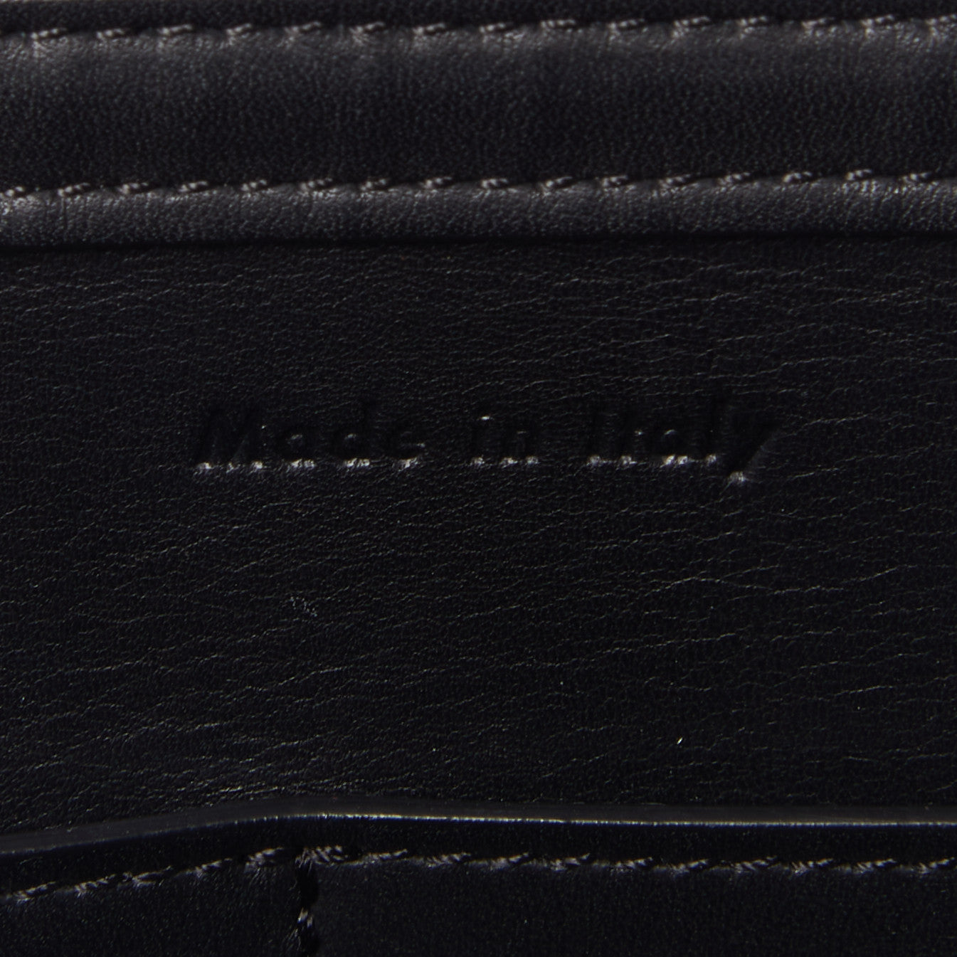 Baby Grained Calfskin Medium Tri-Fold Bag Black