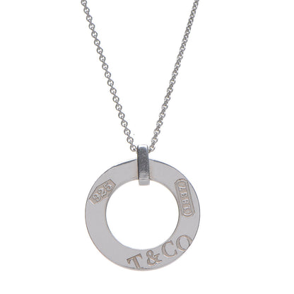 Tiffany Sterling Silver 1837 Open Circle Pendant Necklace 1 of 8