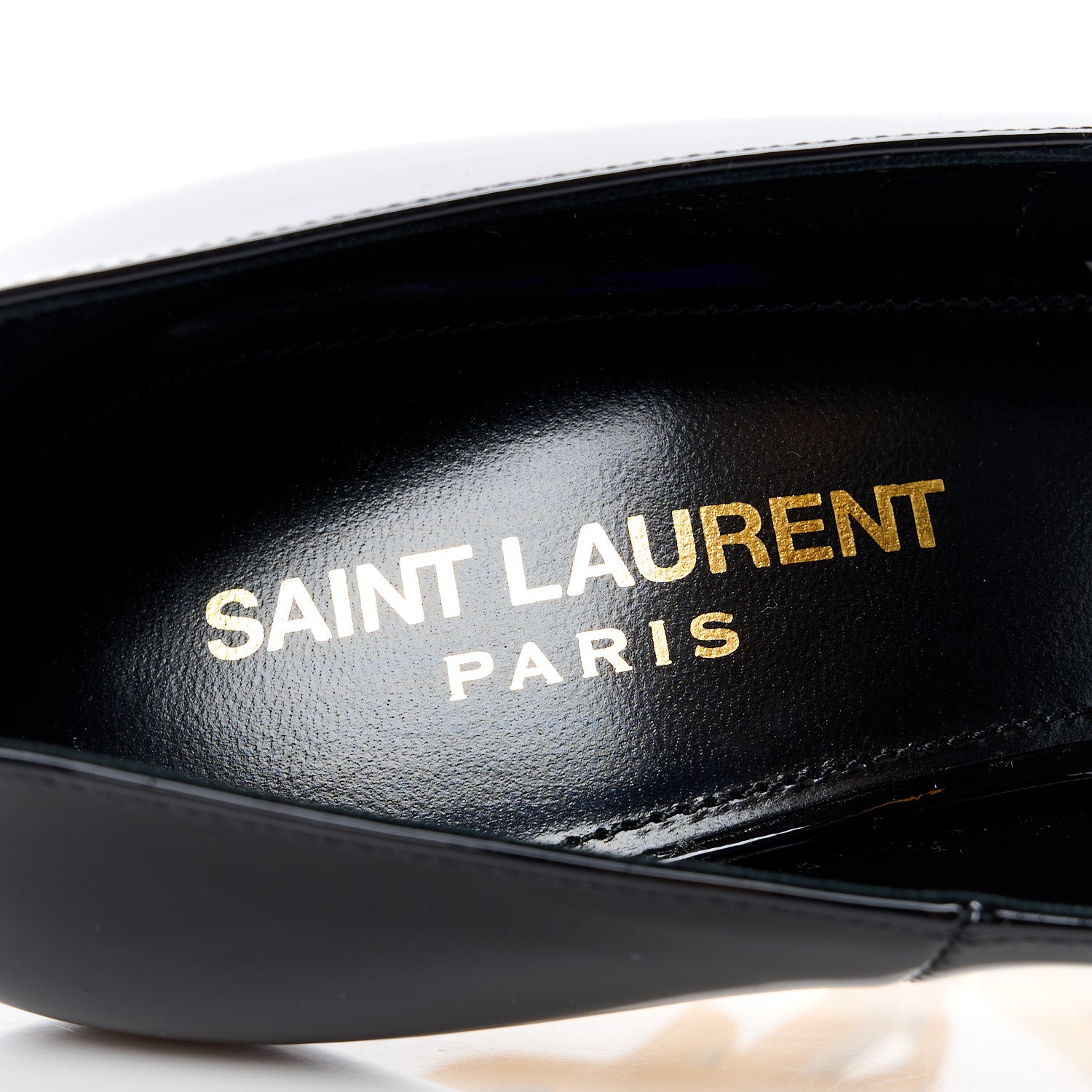 Saint Laurent Patent Opyum 110 Pumps 37.5 Black Gold 7 of 8