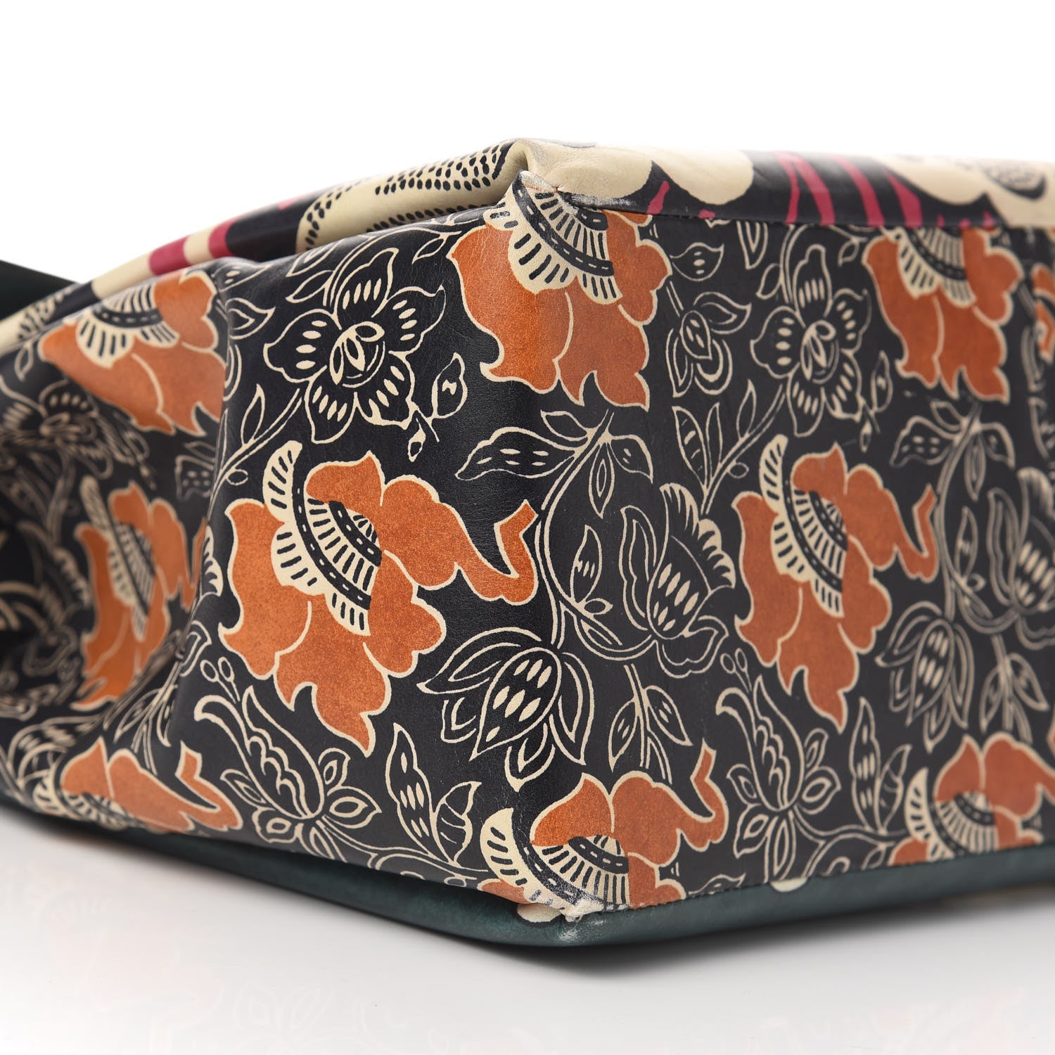 Valentino Garavani Calfskin Floral Print Mime Single Handle Bag Green 14 of 16