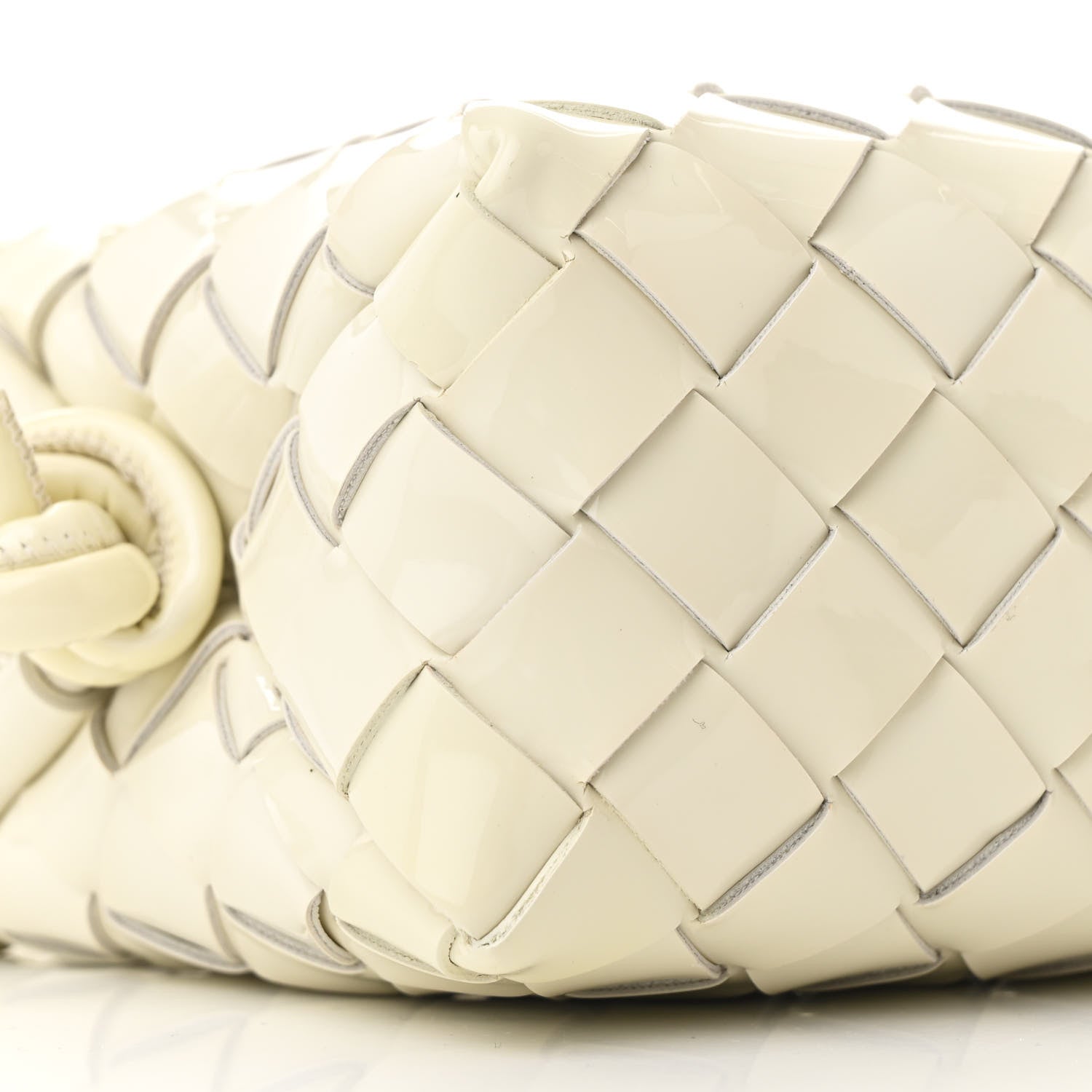 Bottega Veneta Patent Nappa Intrecciato Mini Loop Camera Bag White 8 of 10