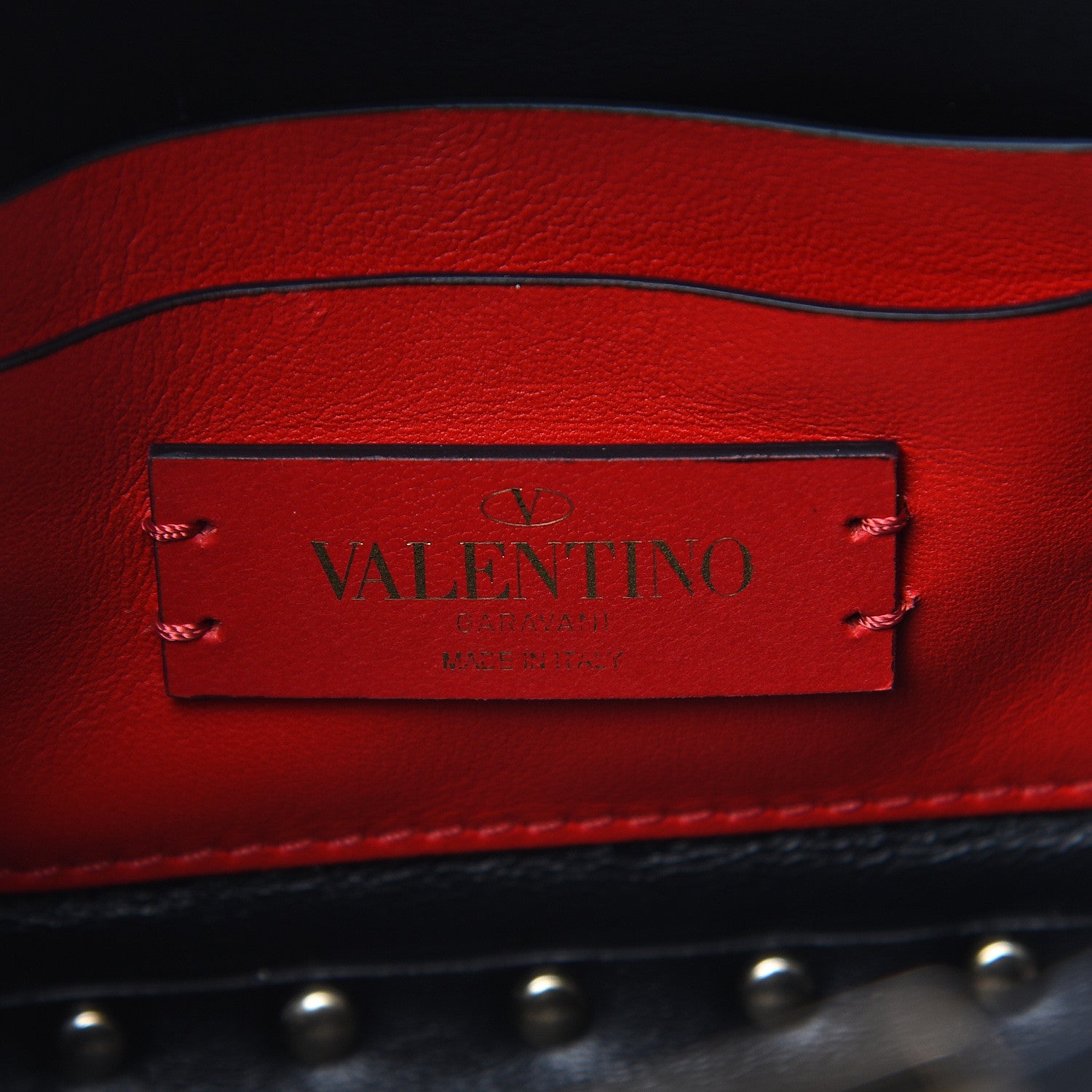 Valentino Garavani Calfskin Rockstud Mini Chain Shoulder Bag Black 6 of 10