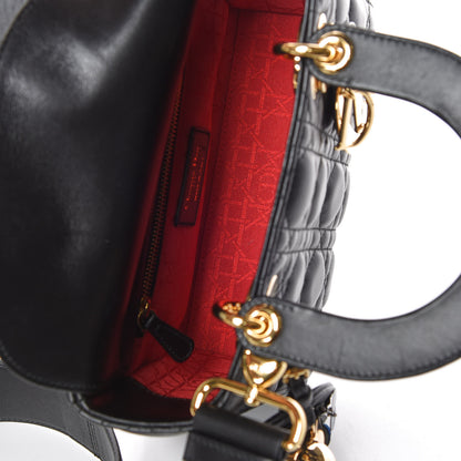 Christian Dior Lambskin Cannage Small Jeweled Lady Dior Black 7 of 10