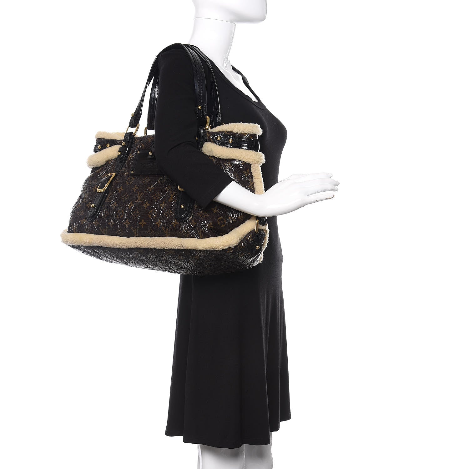 Louis Vuitton Patent Monogram Shearling Sac Thunder 2 of 15