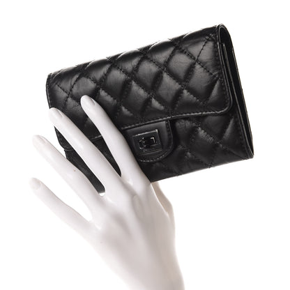 Chanel Aged Calfskin Quilted 2.55 Reissue Medium Flap Wallet So Black 2 of 8