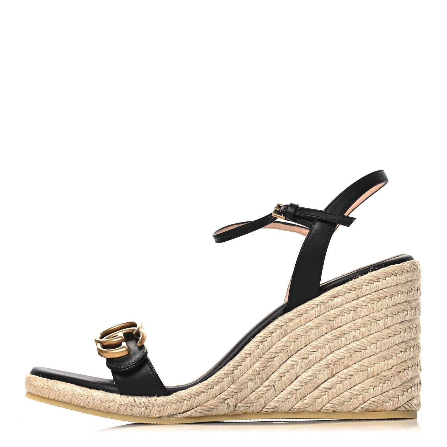 Gucci Galassia Aitana Espadrille 10/95mm Wedge Sandals 40.5 Black 1 of 10