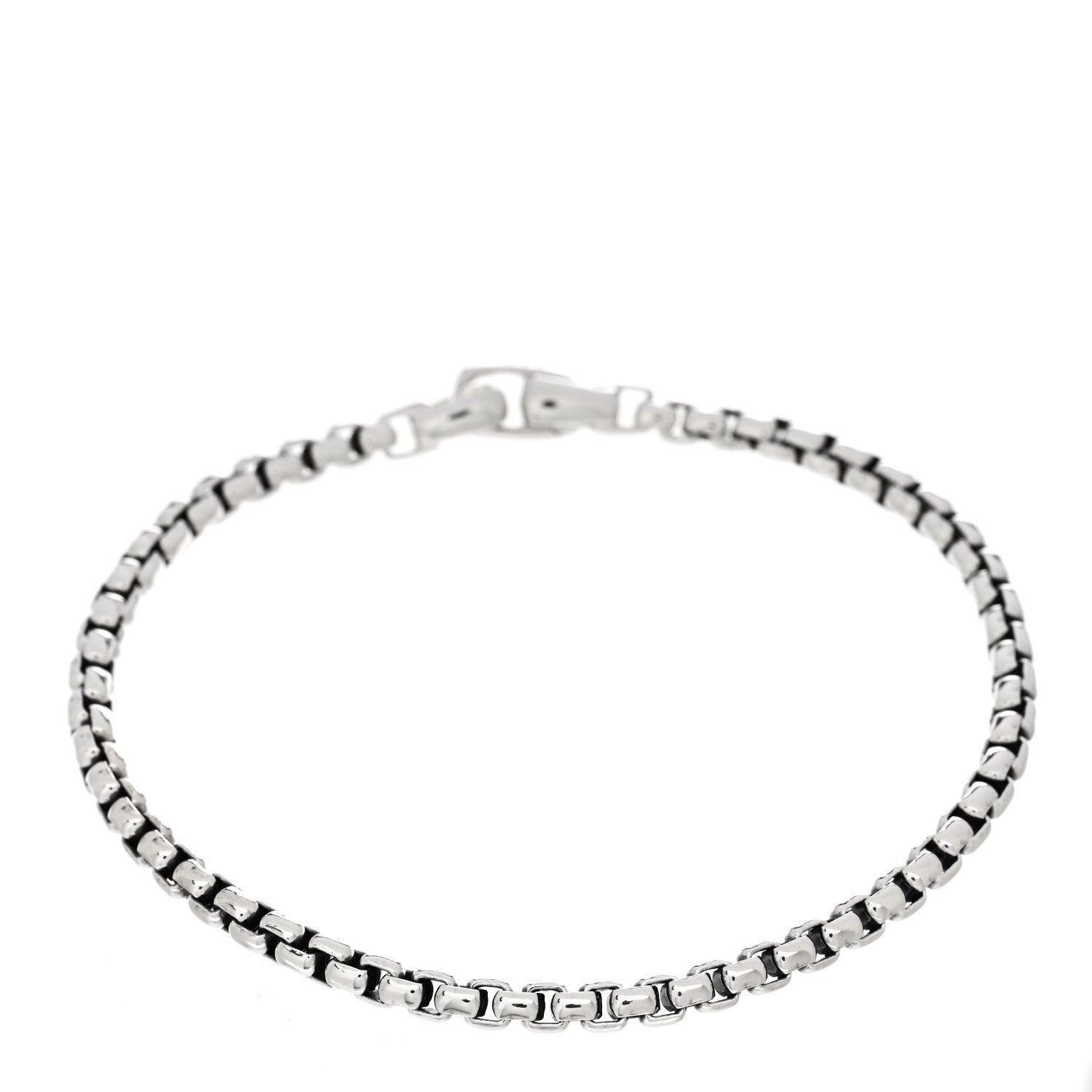 David Yurman Sterling Silver 4mm Box Chain Bracelet 1 of 3