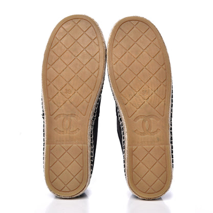 Chanel Velvet Logo Espadrilles 39 Black 6 of 10