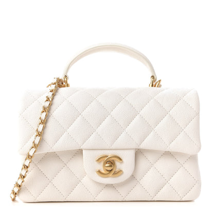Chanel Caviar Quilted Mini Top Handle Rectangular Flap White 1 of 11
