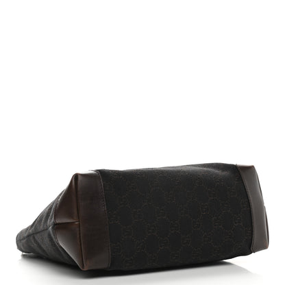 Gucci Denim Monogram Tote Bag Dark Brown 4 of 9