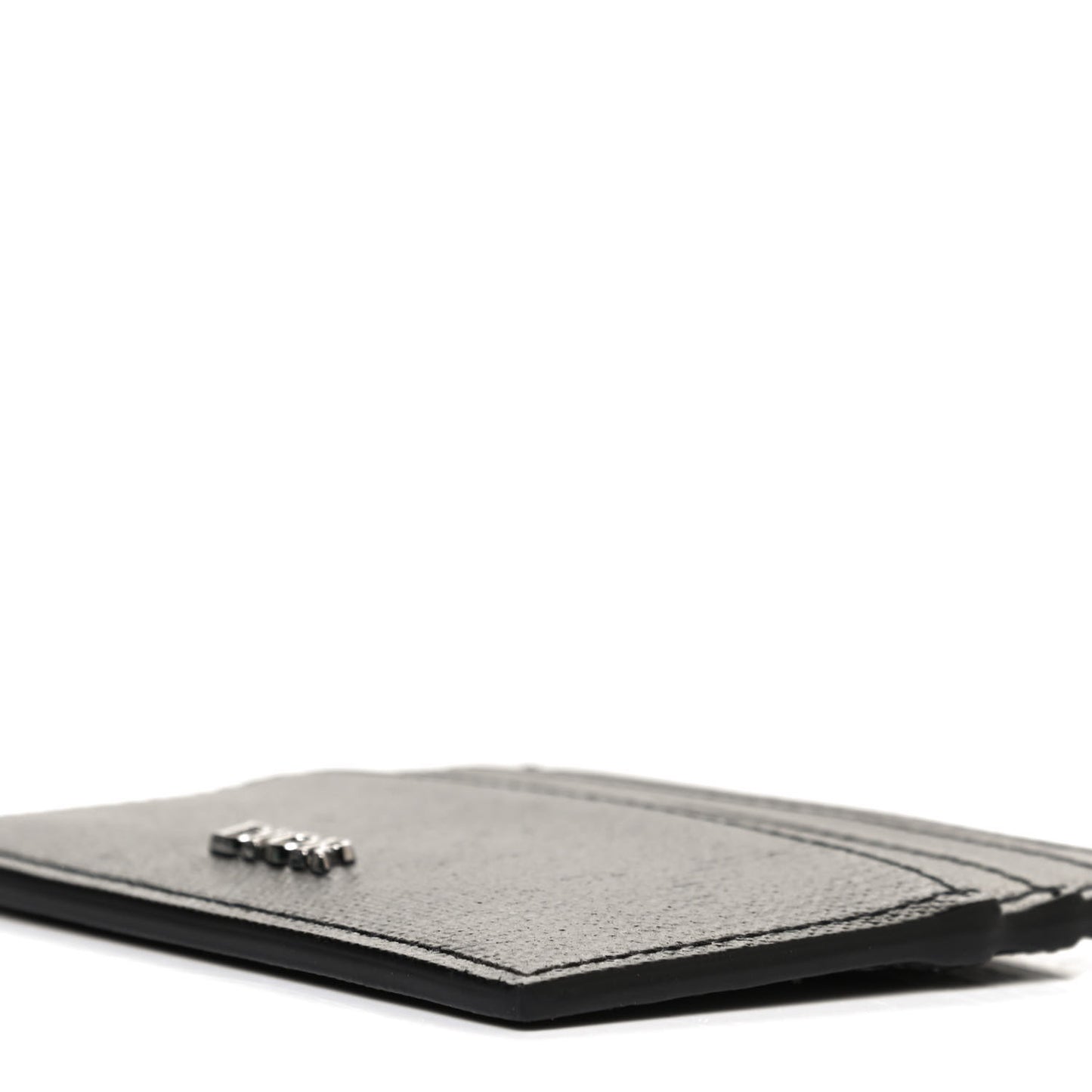 Coated Canvas Calfskin CD Diamond Card Holder Black