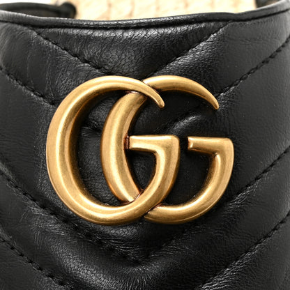 Gucci Nappa Matelasse GG Marmont Espadrille Slippers 39 Black 10 of 10
