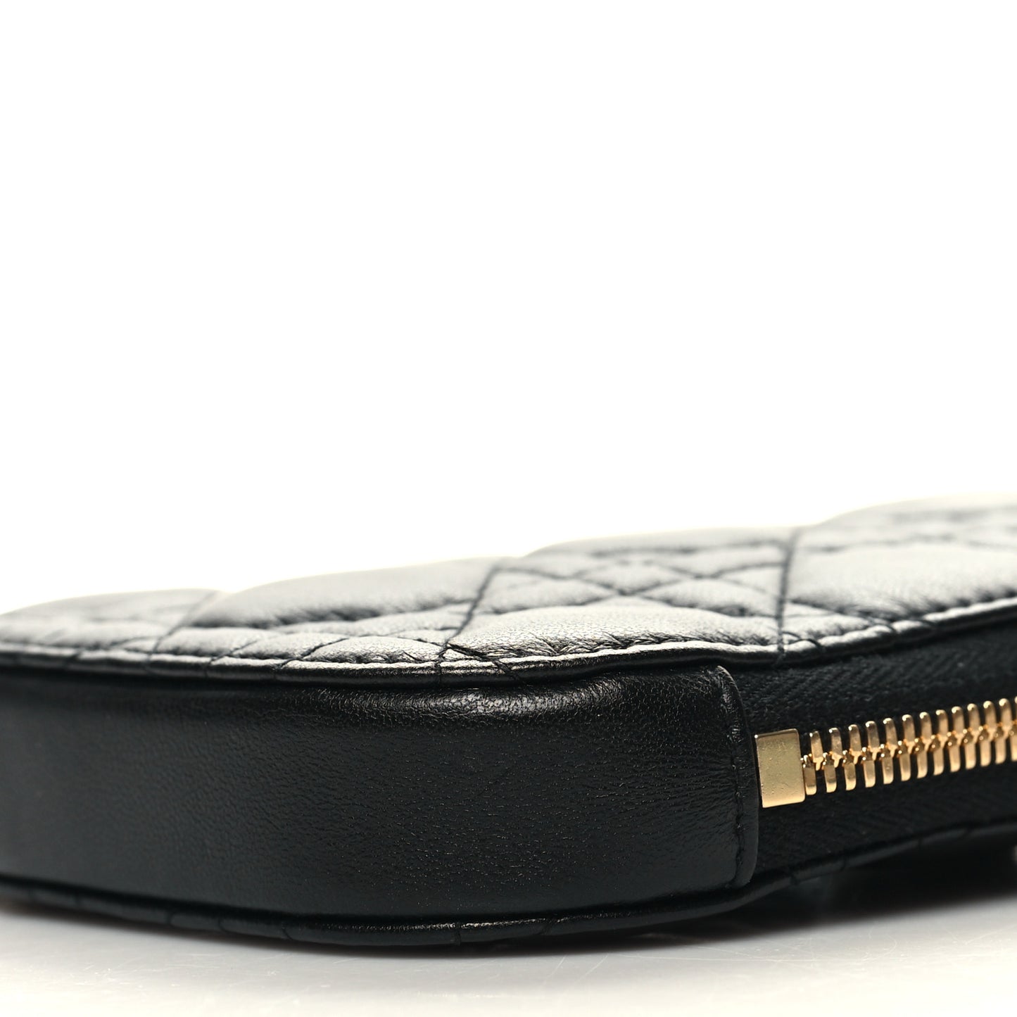Lambskin Cannage Lady Dior Phone Holder Black