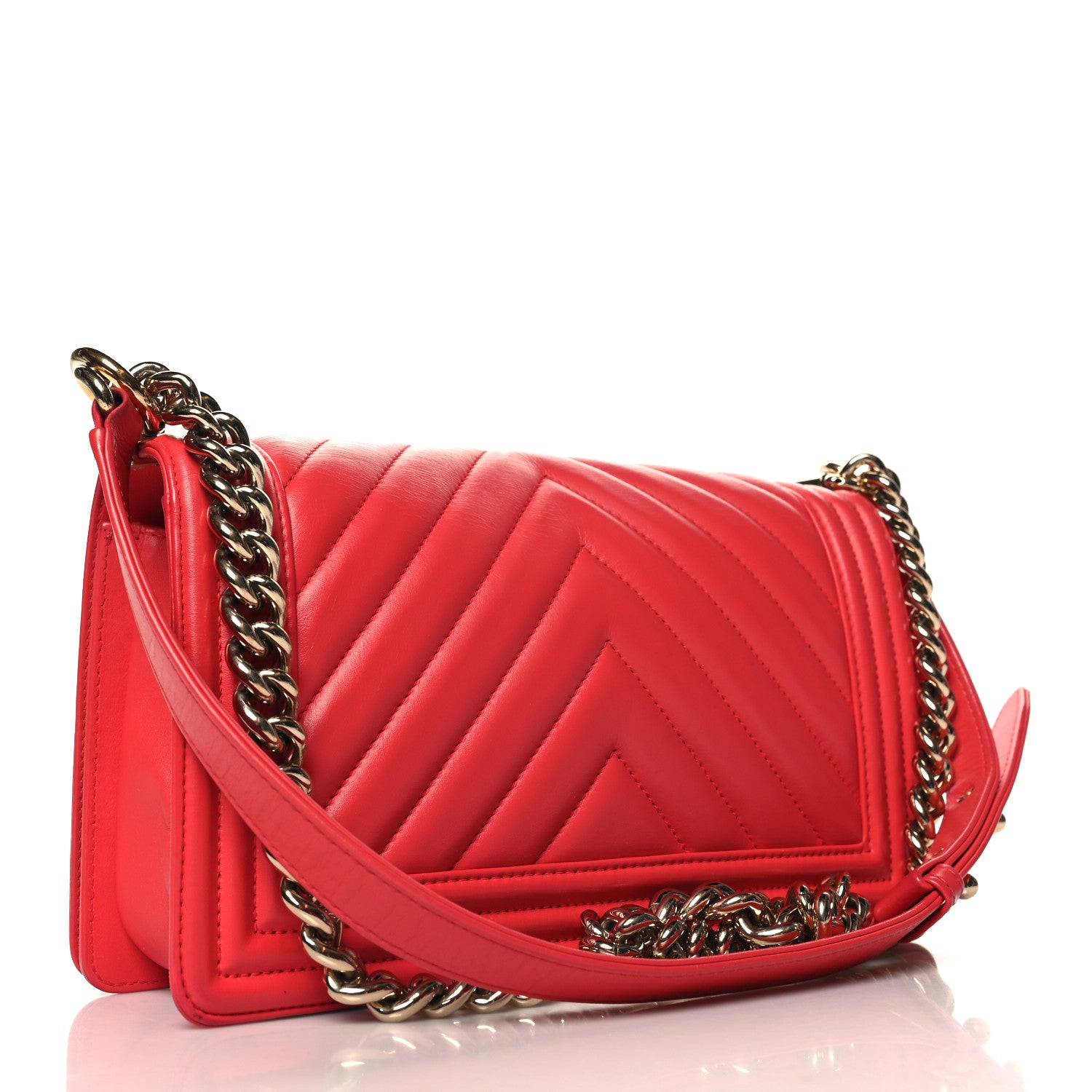 Chanel Lambskin Chevron Quilted Medium Boy Flap Pink 3 of 10