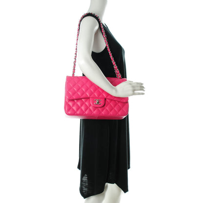 Chanel Lambskin Quilted Jumbo Double Flap Dark Pink 2 of 8