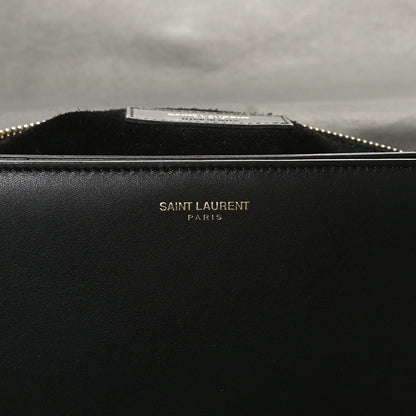 Saint Laurent Smooth Calfskin Medium Classic Monogram Universite Bag Black 8 of 11