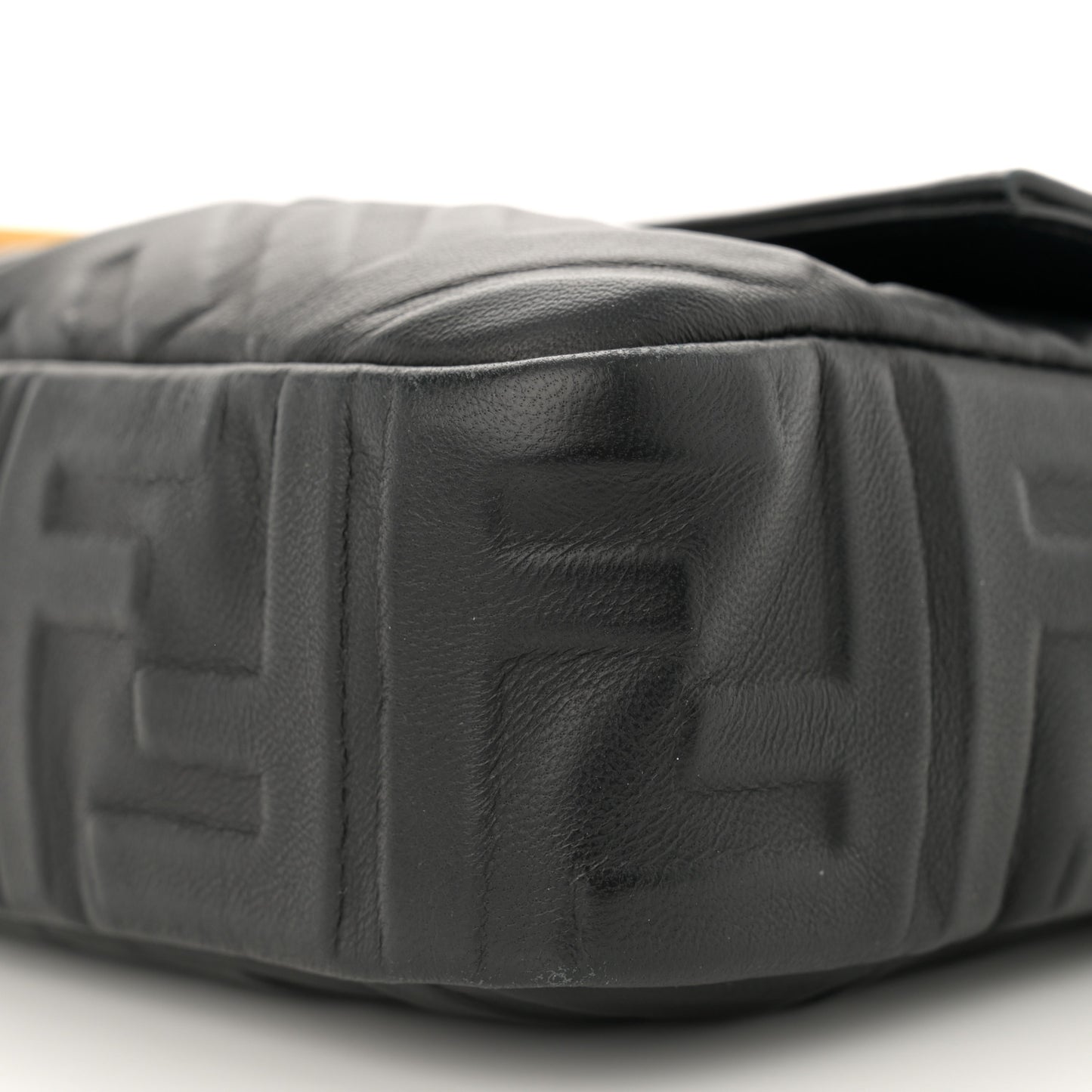 Nappa FF 1974 Embossed Large Baguette Black