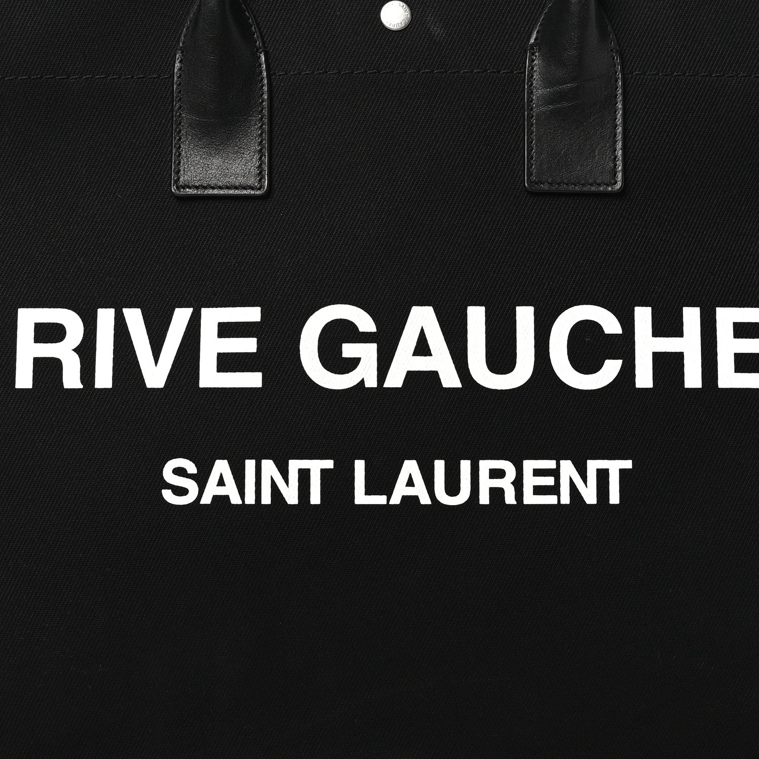 Saint Laurent Linen Calfskin Rive Gauche Tote Black 8 of 10
