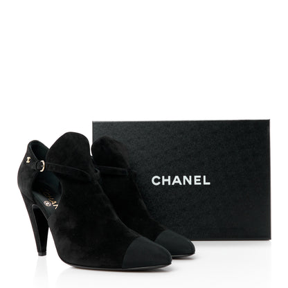 Chanel Suede Calfskin Grosgrain Cut Out Pumps 40.5 Black 9 of 9