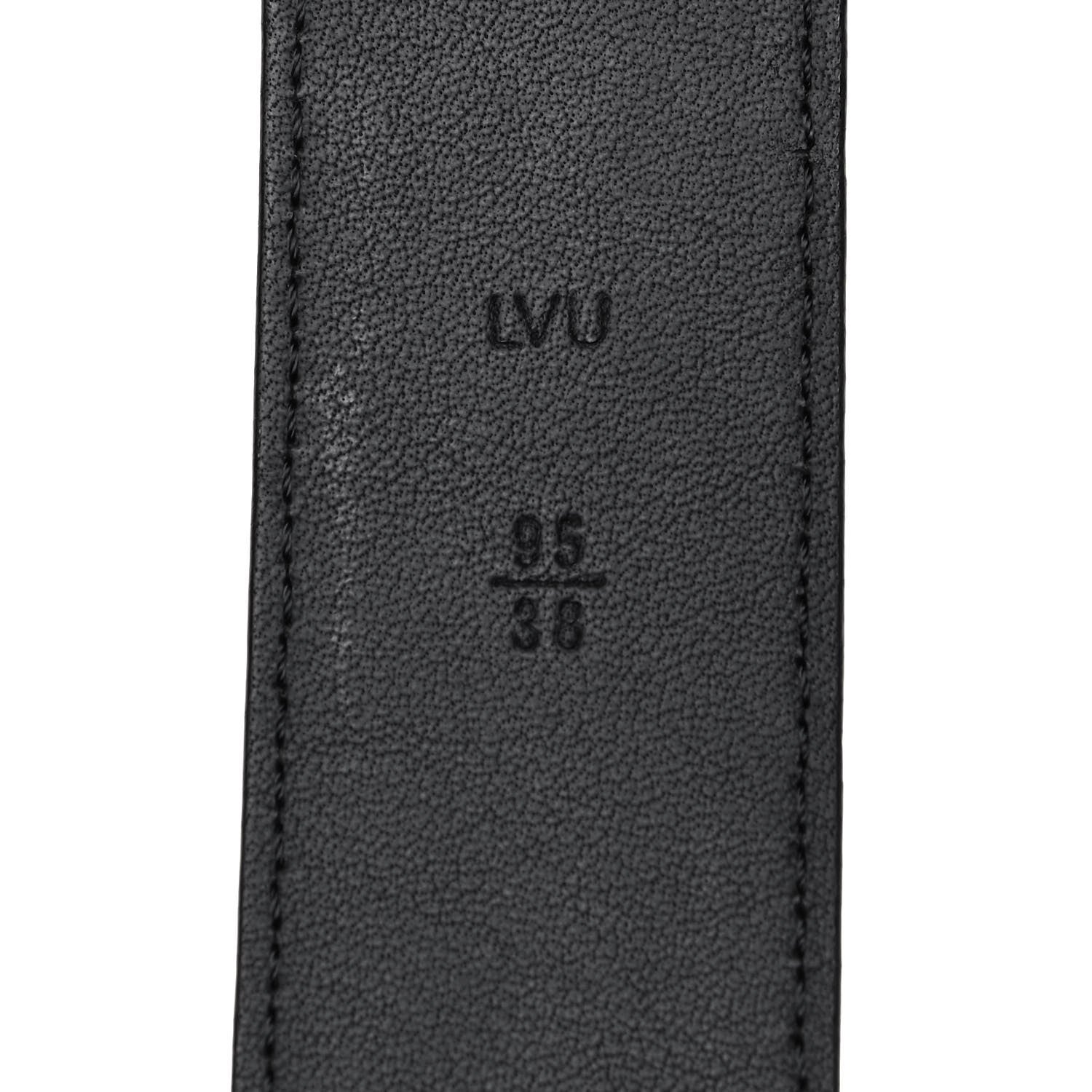 Louis Vuitton Calfskin 35mm Pont Neuf Belt 95 38 Black 4 of 6