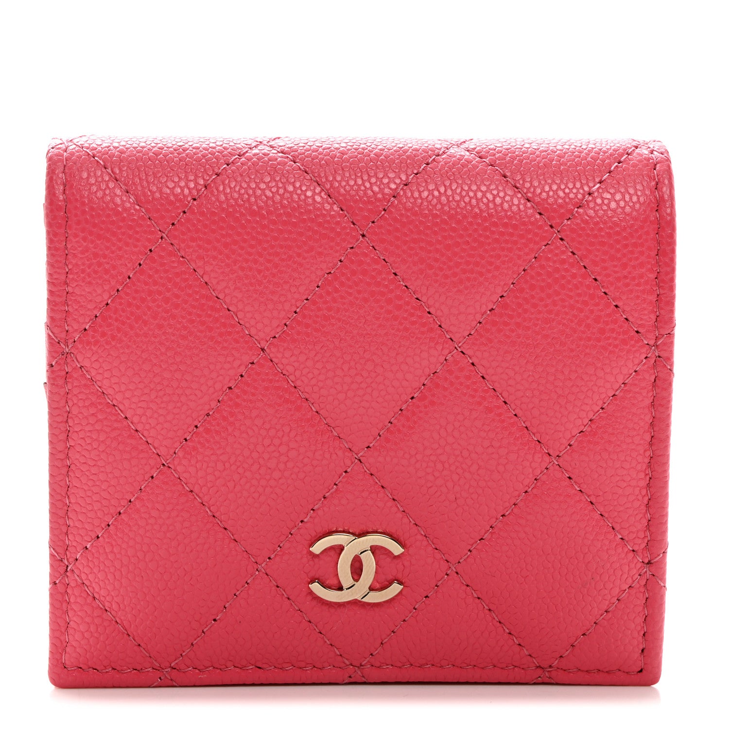 Chanel Caviar Quilted Compact Bifold Wallet Pink 1 of 9