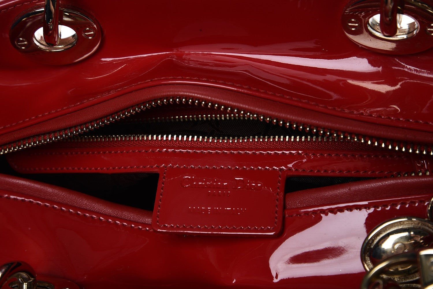 Christian Dior Patent Cannage Medium Lady Dior Red 15 of 20