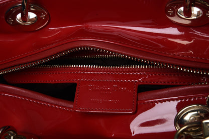Christian Dior Patent Cannage Medium Lady Dior Red 15 of 20
