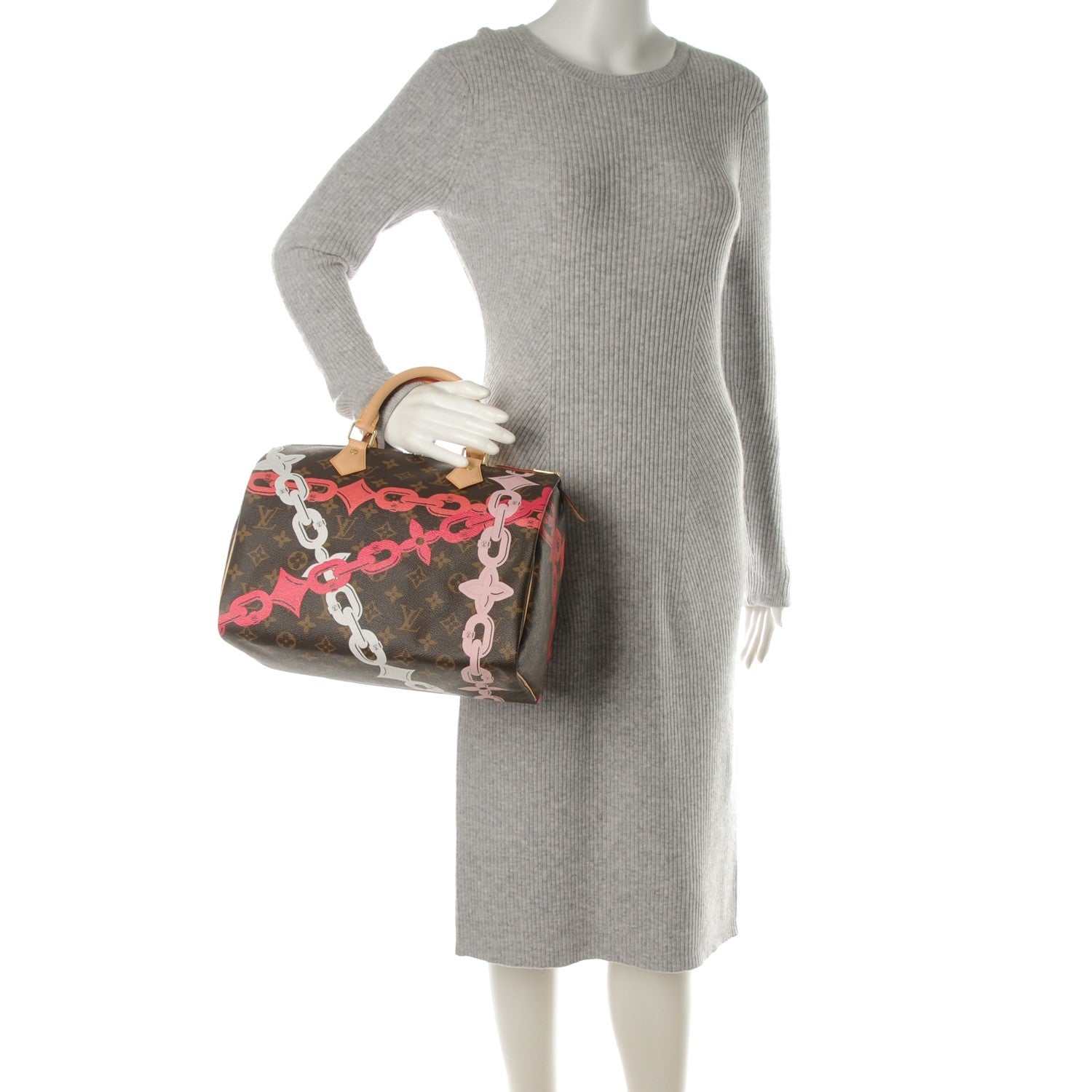 Louis Vuitton Monogram Bay Speedy 30 Rose Ballerine Poppy 2 of 8