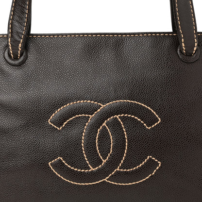 Chanel Caviar Stitched CC Shoulder Bag Brown 7 of 10