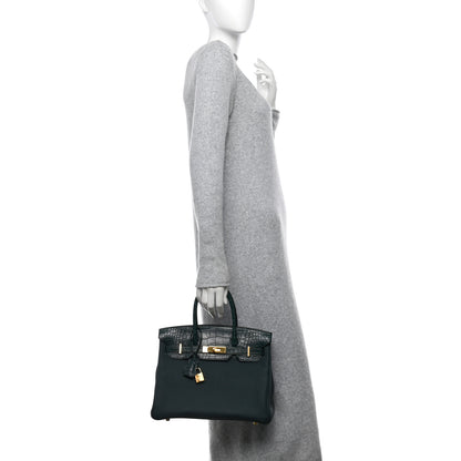 Hermes Togo Matte Alligator Birkin Touch 30 Vert Cypress 2 of 11