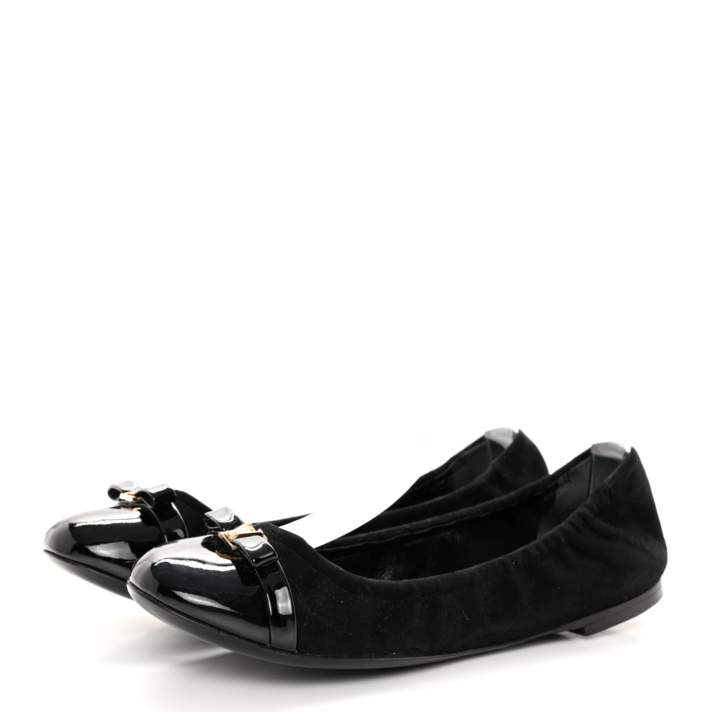 Patent Suede Elba Ballerina Flats 37.5 Black