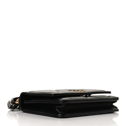 Chanel Shiny Goatskin Quilted Chanel 19 Wallet On Chain WOC Black 3 of 13