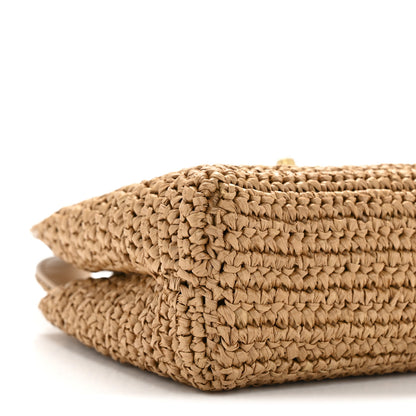 Chanel Braided Raffia Nano Kelly Flap Bag Dark Beige 9 of 11