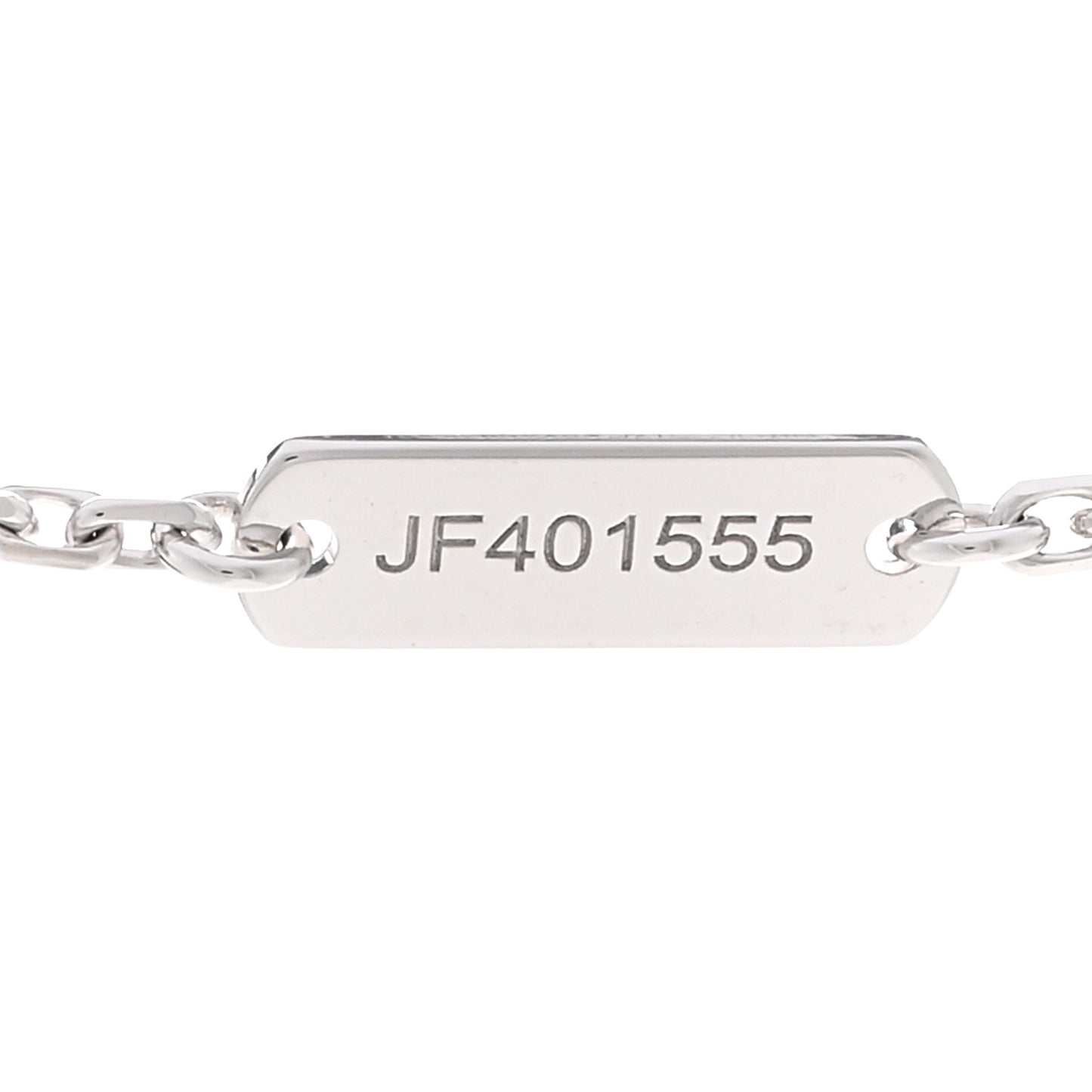 18K White Gold Diamond Vintage Alhambra Pendant Necklace