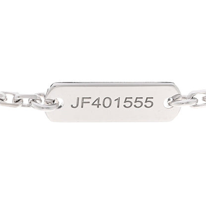 Van Cleef & Arpels 18K White Gold Diamond Vintage Alhambra Pendant Necklace 5 of 6
