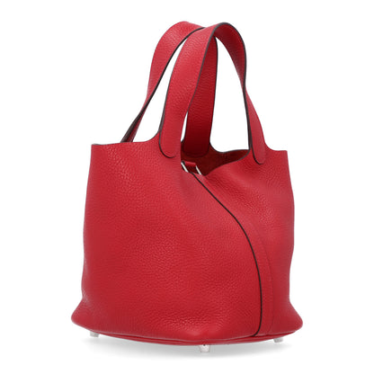 Hermes Taurillon Clemence Picotin Lock 18 PM Rouge Casaque 2 of 9