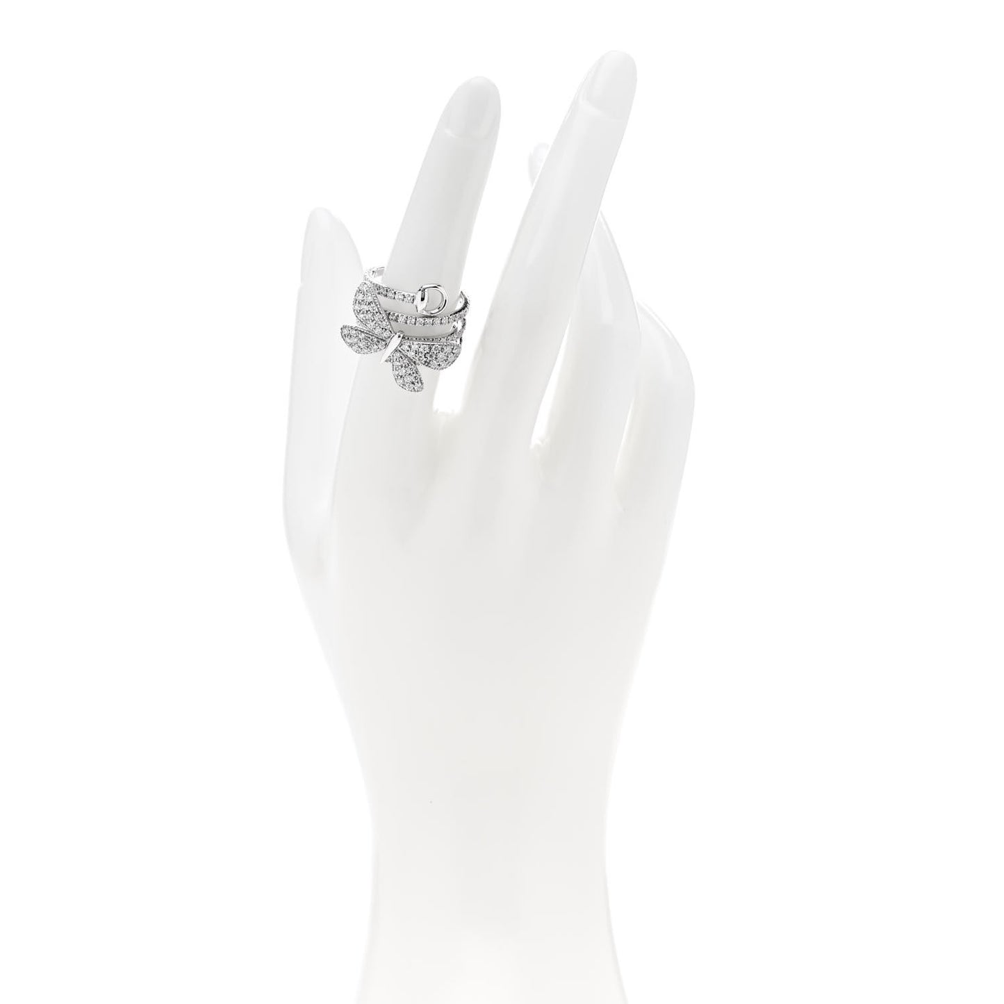 18K White Gold Diamond Flora Butterfly Ring 53 6.25