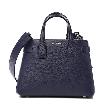 Burberry Grainy Calfskin House Check Small Banner Tote Regency Blue 1 of 10