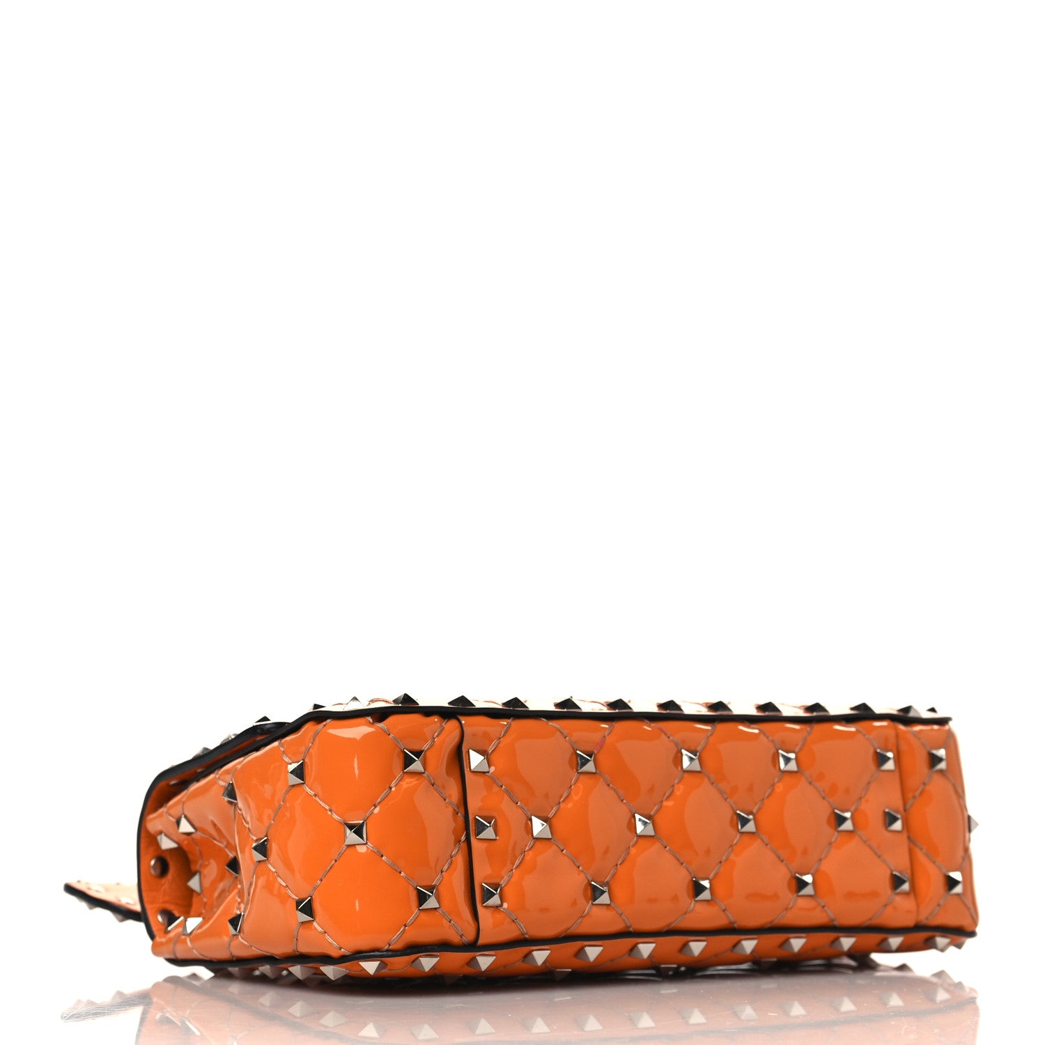 Valentino Garavani Patent Small Rockstud Spike Shoulder Bag Orange 3 of 7