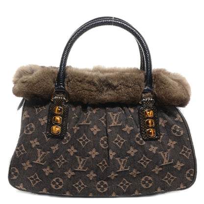 Louis Vuitton Monogram Denim Chinchilla Lizard Trapeze PM 1 of 8