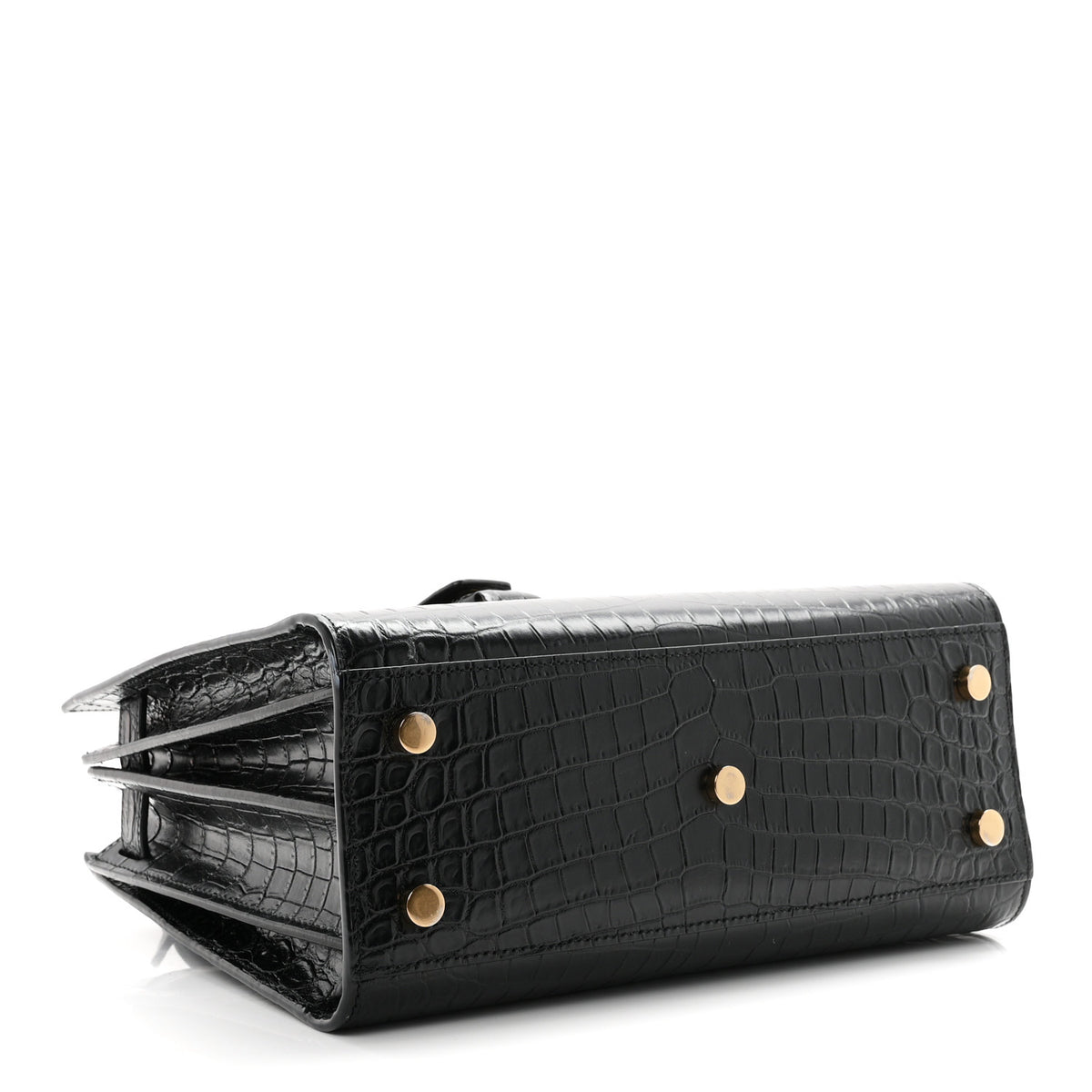Saint Laurent Calfskin Crocodile Embossed Baby Sac De Jour Black 5 of 11