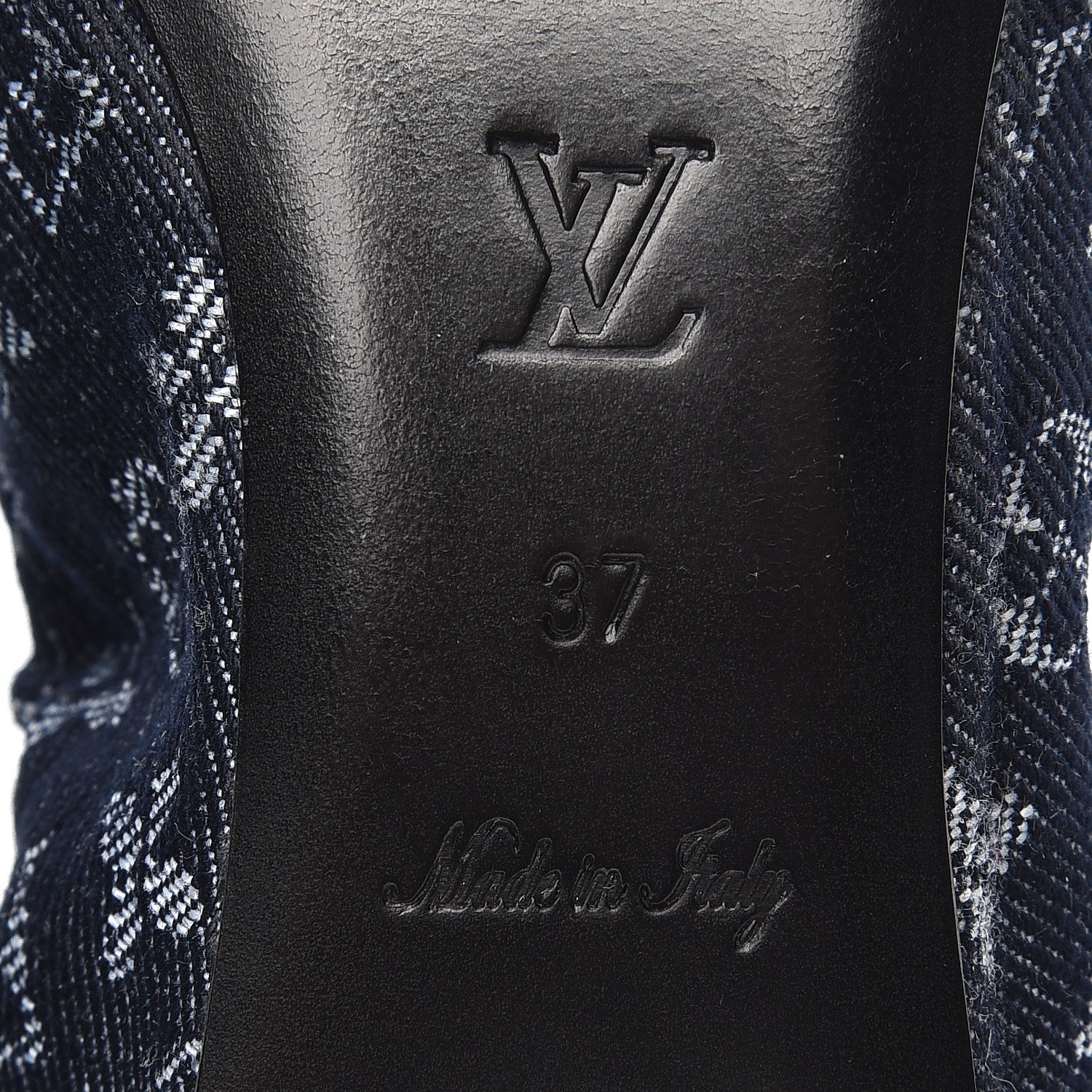 Louis Vuitton Monogram Denim Elba Ballerina Flats 37 Marine 8 of 8