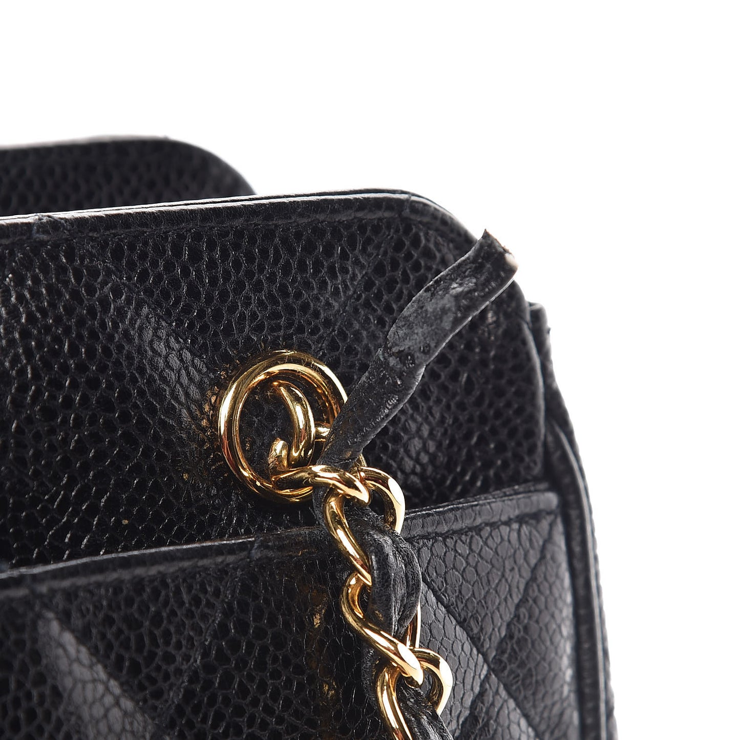 Caviar Quilted Shoulder Bag Black