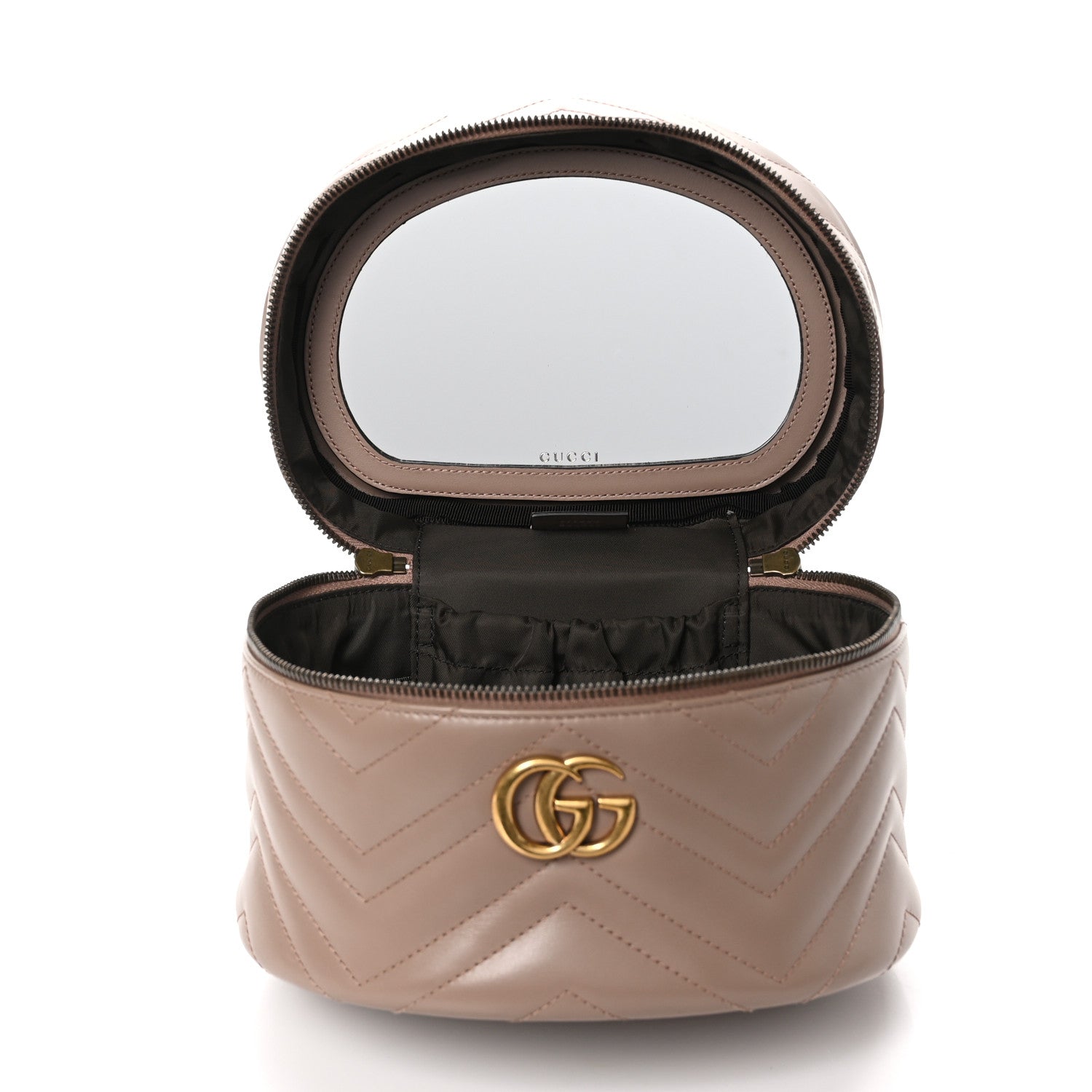 Gucci Calfskin Matelasse GG Marmont Vanity Cosmetic Case Porcelain Rose 5 of 12