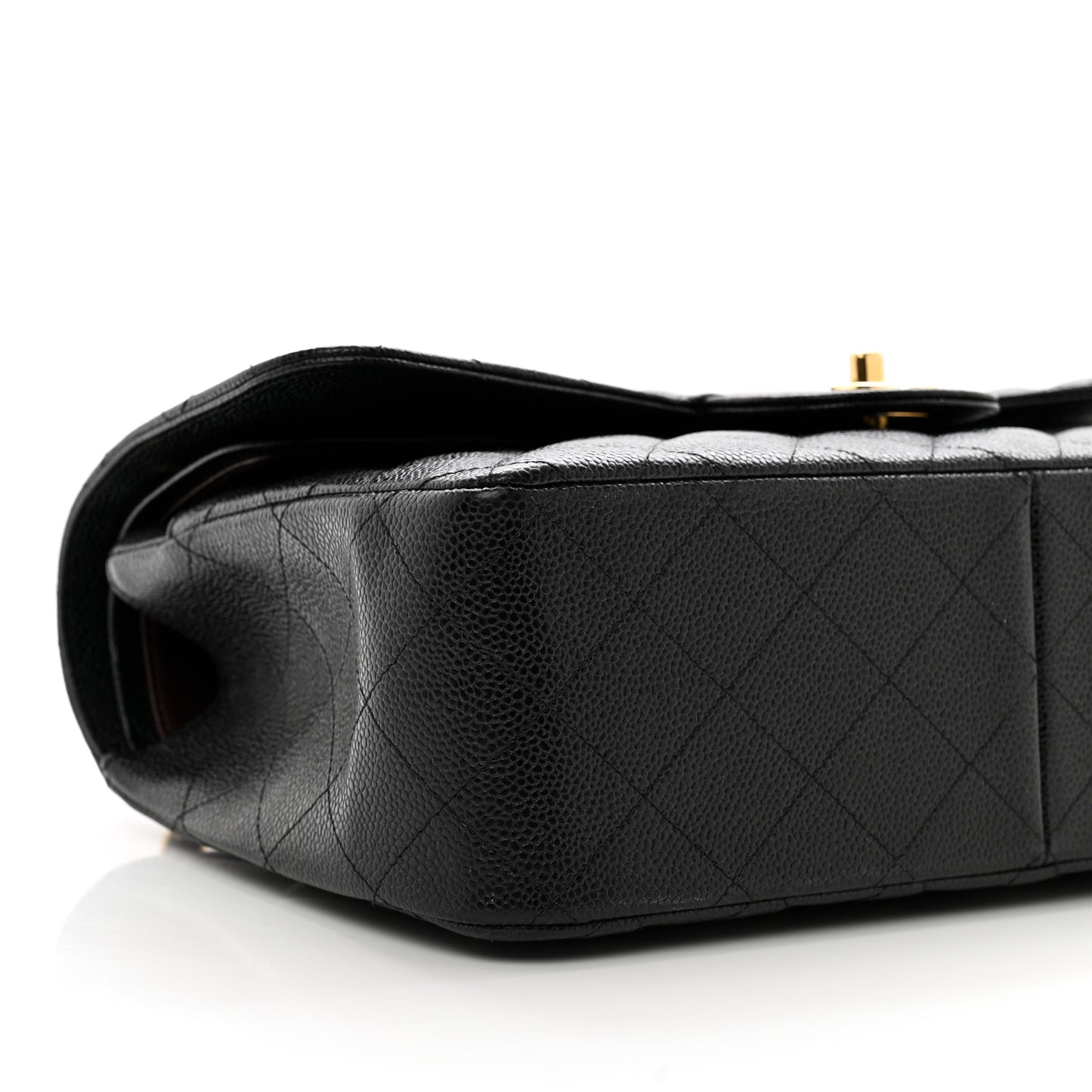 Caviar Quilted Jumbo Double Flap Black