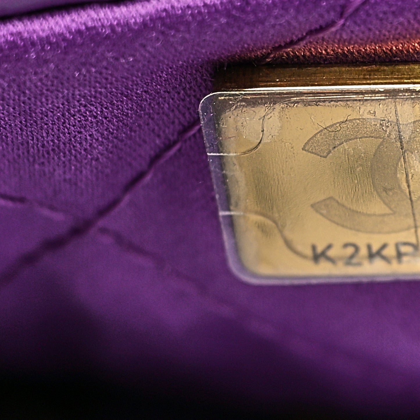 Shiny Calfskin Quilted Chanel 22 Purple