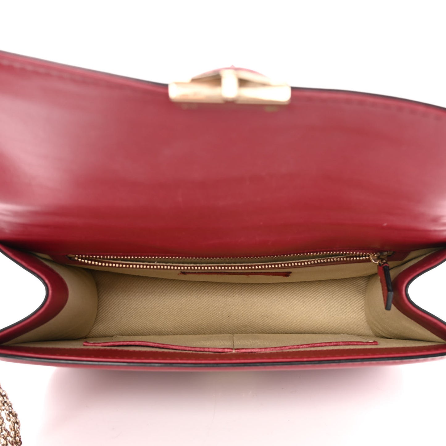 Vitello Medium Glam Lock Rockstud Flap Rubino