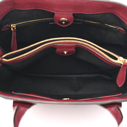 Burberry Grainy Calfskin House Check Medium Banner Tote Mahogany Red 6 of 17